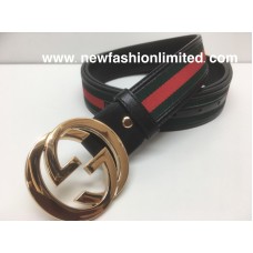 Black/Red, Gold Buckle
